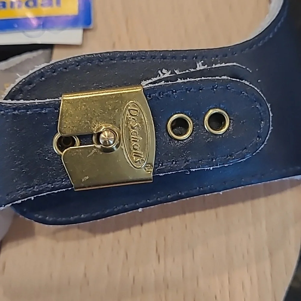 Vintage doctor scholl's exercise sandals 7m Italy Navy Y2k - Picture 3 of 12